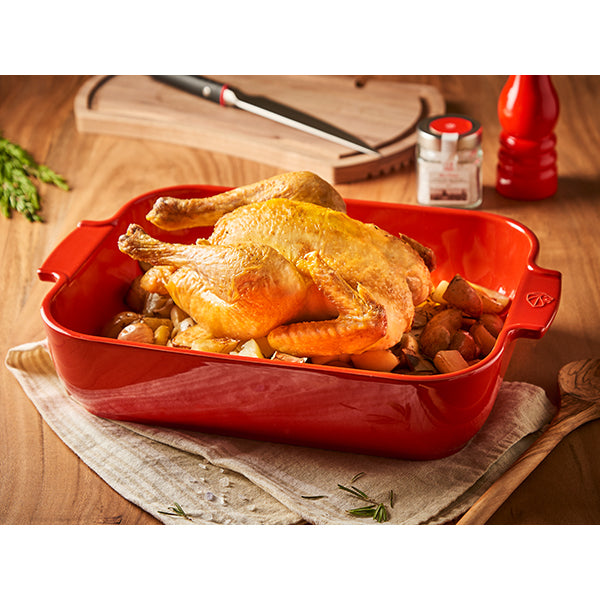 Plat à four céramique Appolia rectangulaire rouge 32 cm Peugeot - Mathon - 2