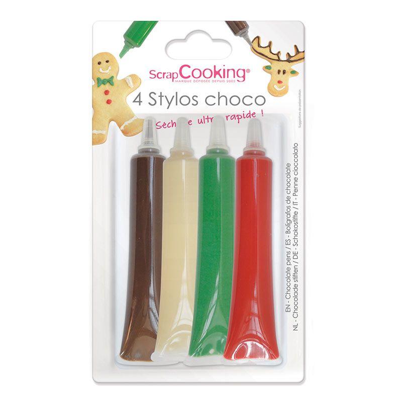4 stylos au chocolat Edition Noël Scrapcooking - Mathon