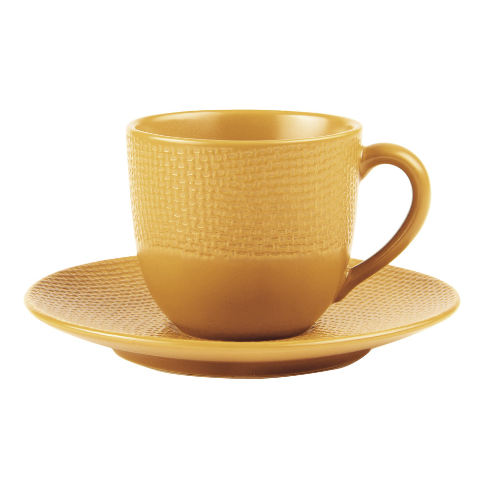 Tasse à café et sous-tasse Vésuvio safran 12 cl (lot de 6) Table passion - Mathon - 1