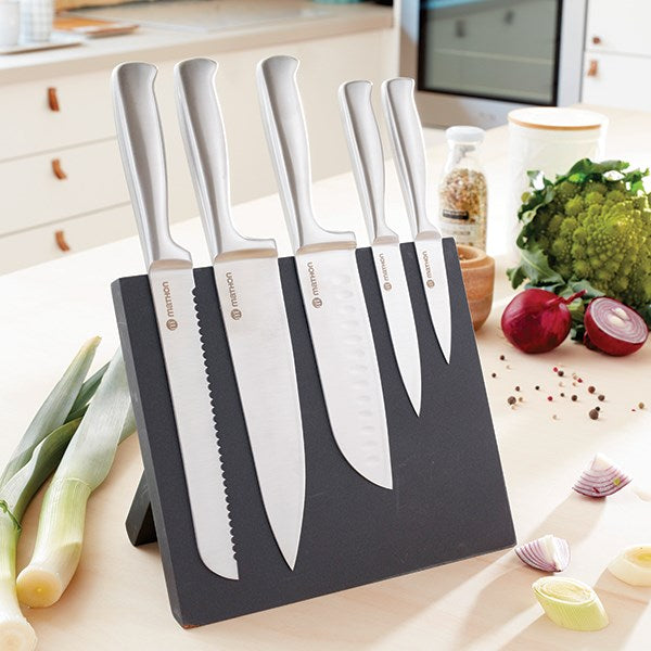 Ancien modèle : Set de 5 couteaux de cuisine sur porte-couteaux en