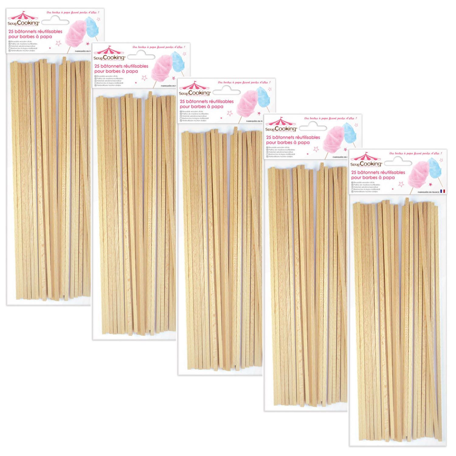 125 bâtonnets pour Barbe à papa Scrapcooking - Mathon