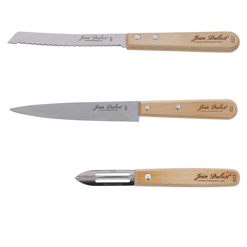 Coffret de 3 couteaux Hêtre Jean Dubost - Mathon - 1