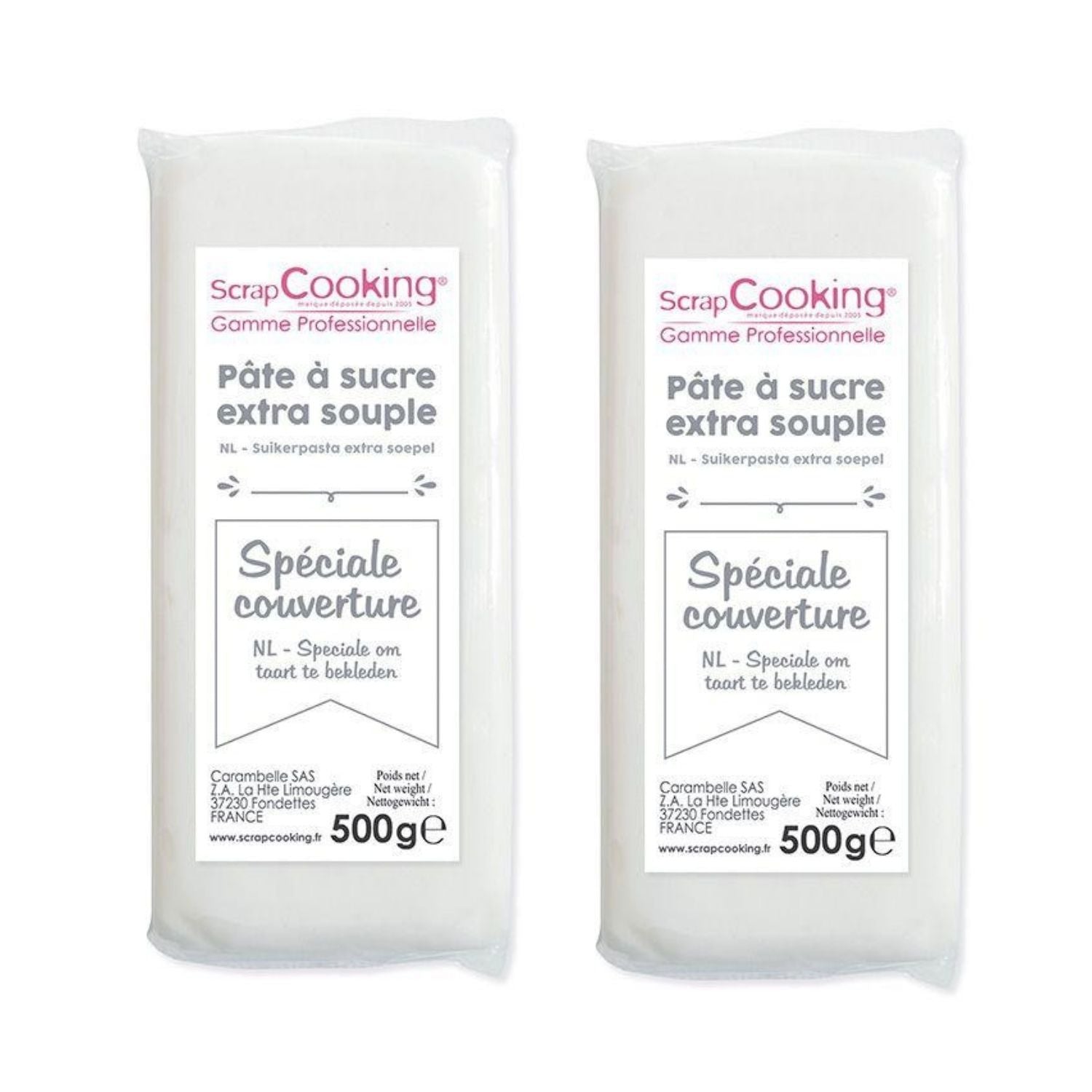 Pâte à sucre de couverture blanche 1 kg Scrapcooking - Mathon