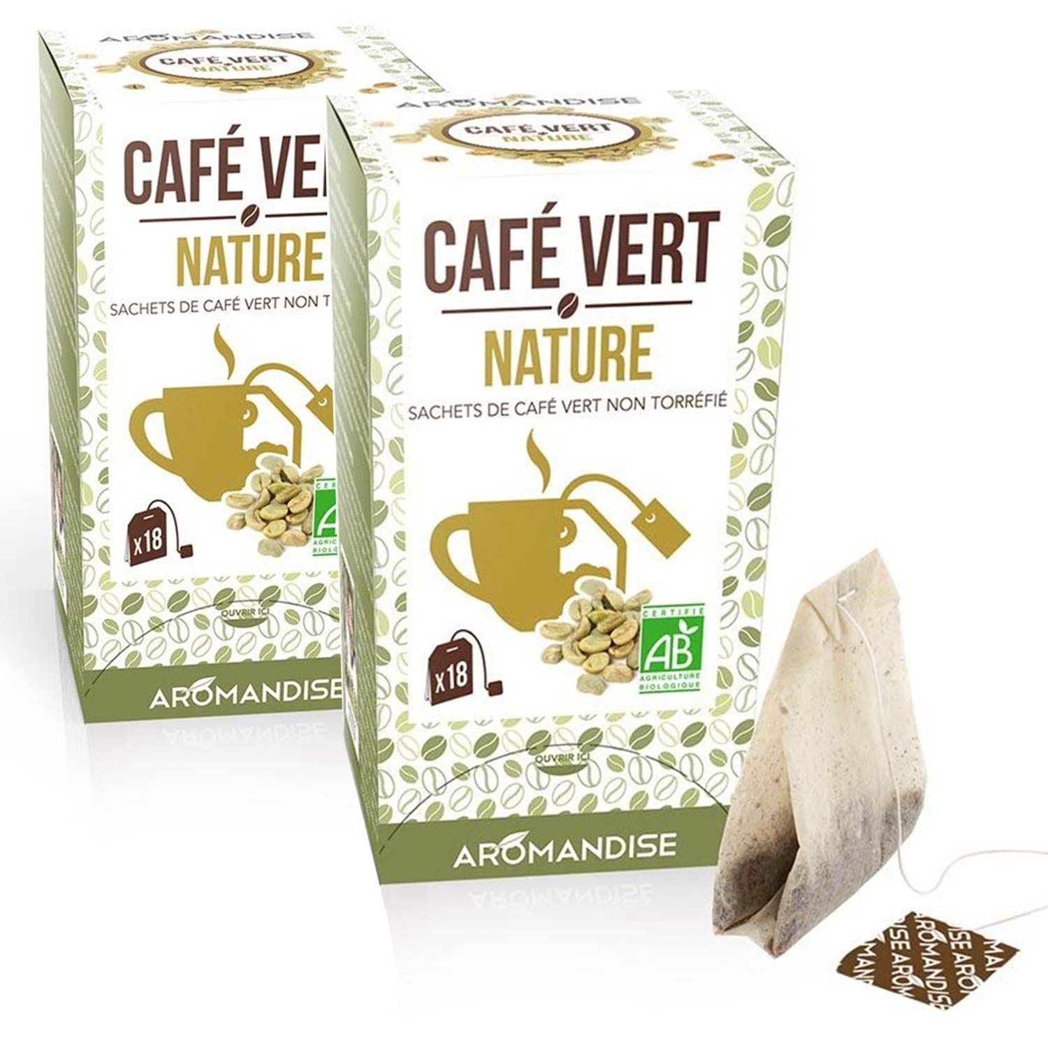 Café vert nature 36 sachets Aromandise - Mathon