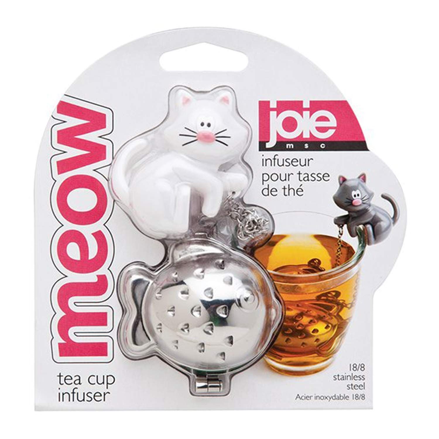 Boule à thé chat-poisson - modèle blanc Chevalier diffusion - Mathon