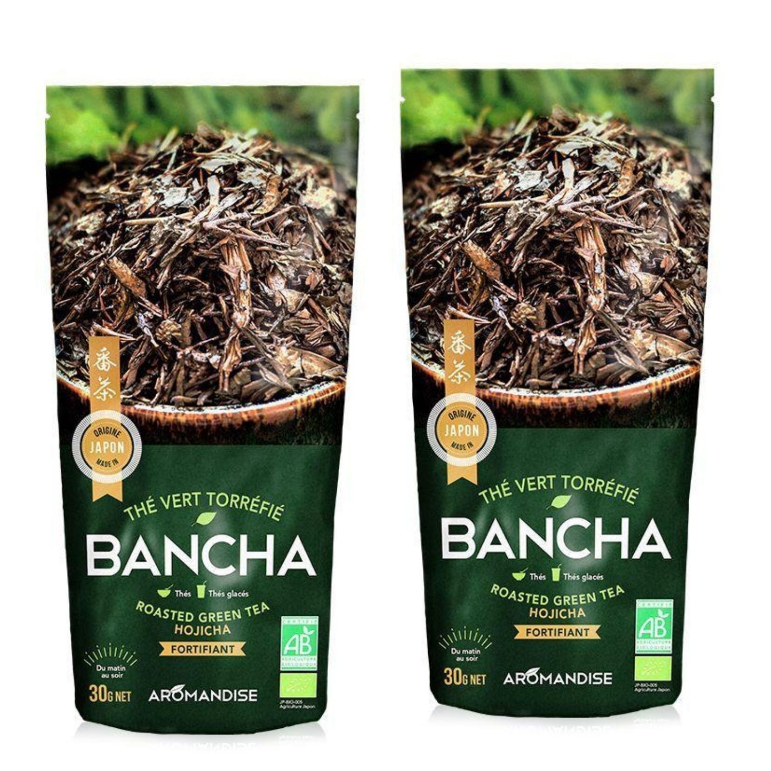 Thé vert bio japonais Bancha Hojicha 60 g Aromandise - Mathon