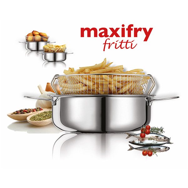 Friteuse traditionnelle en inox avec panier Eatitaly Maxifry 26 cm Inoxriv - Mathon - 2