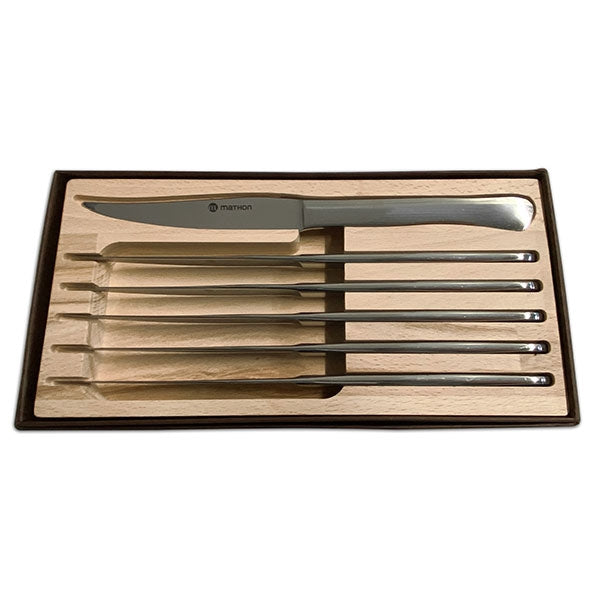 Set 6 couteaux à steak en inox Maître d’hôtel Mathon - Mathon - 2