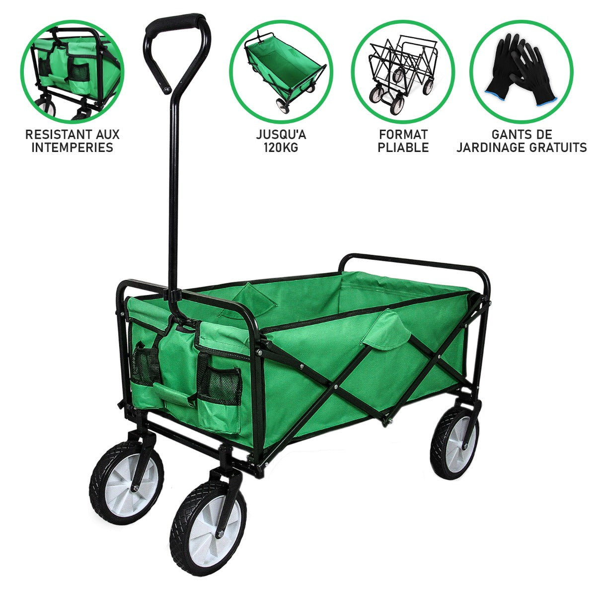 Chariot Pliable de Jardin – Vert Monstershop - Mathon - 2