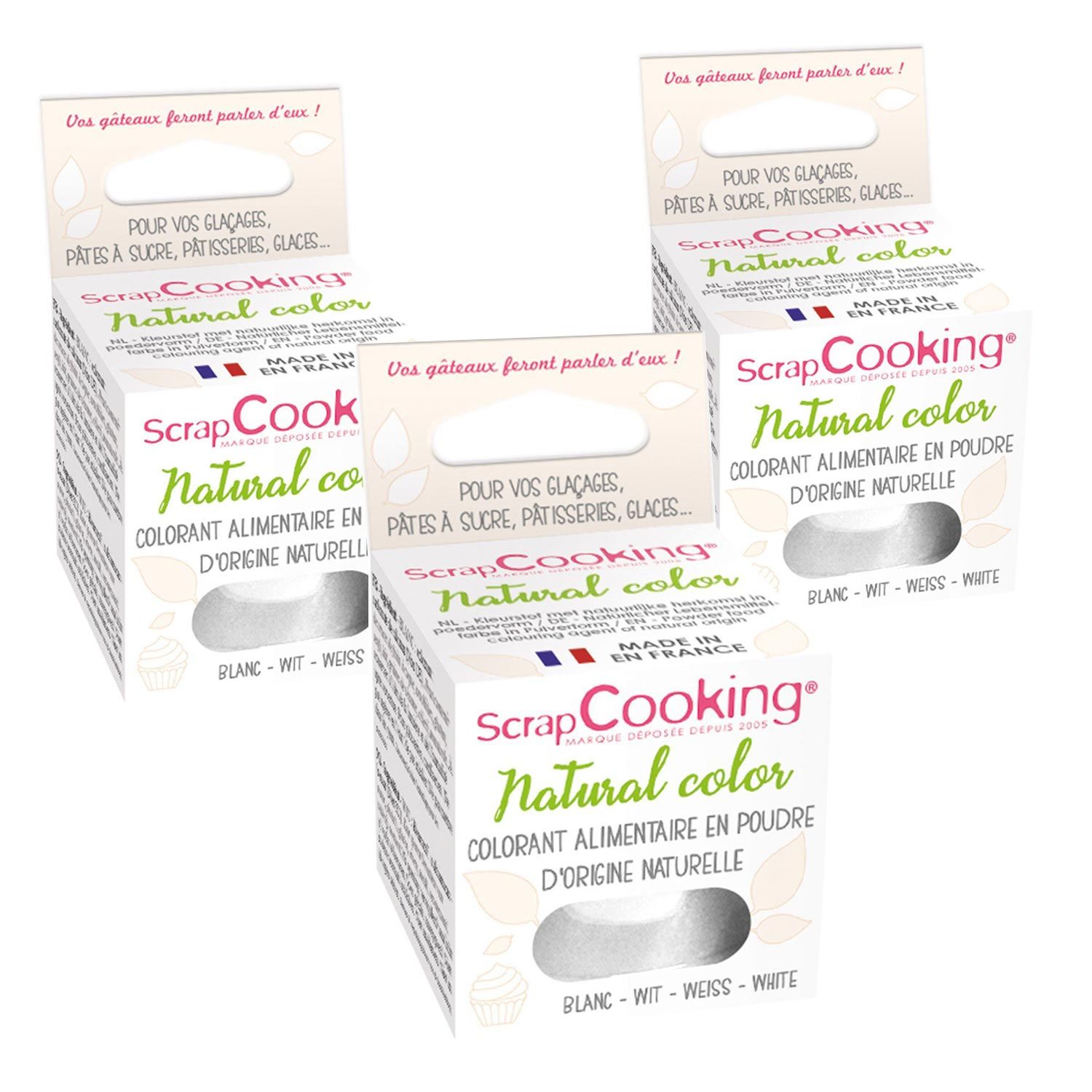 Colorant alimentaire naturel en poudre 30 g - blanc Scrapcooking - Mathon