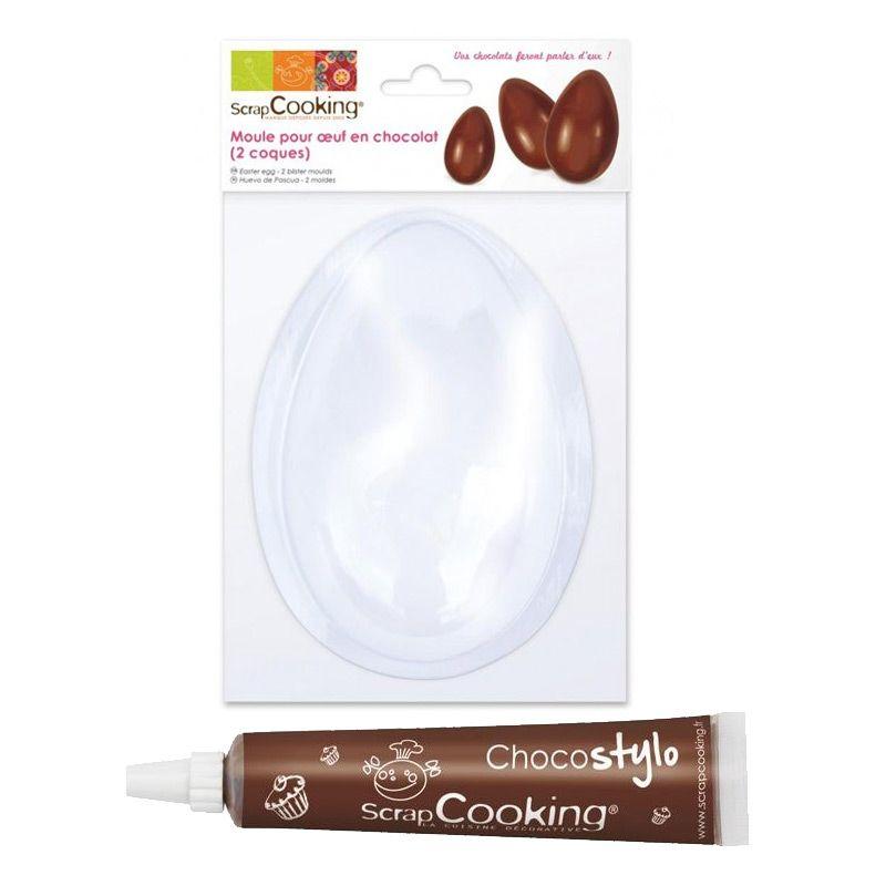 Moule pour Oeuf en chocolat + Stylo chocolat Scrapcooking - Mathon