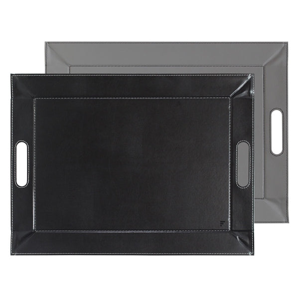 Plateau réversible bicolore noir et gris 55 cm FreeForm - Mathon - 1