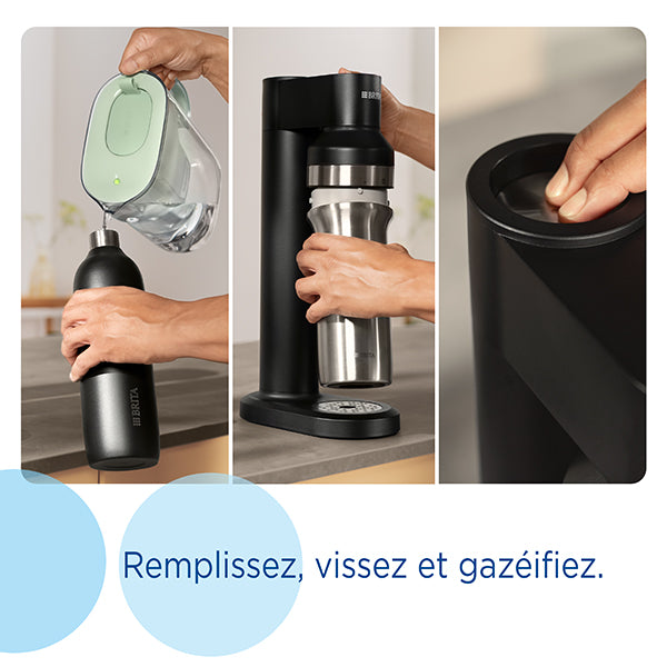 Machine à eau pétillante SodaTRIO noire Brita france - Mathon - 4