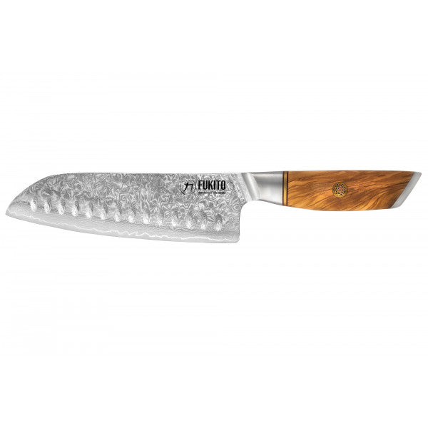 Couteau Fukito Olive Damas modèle Santoku 18cm Fukito - Mathon - 1