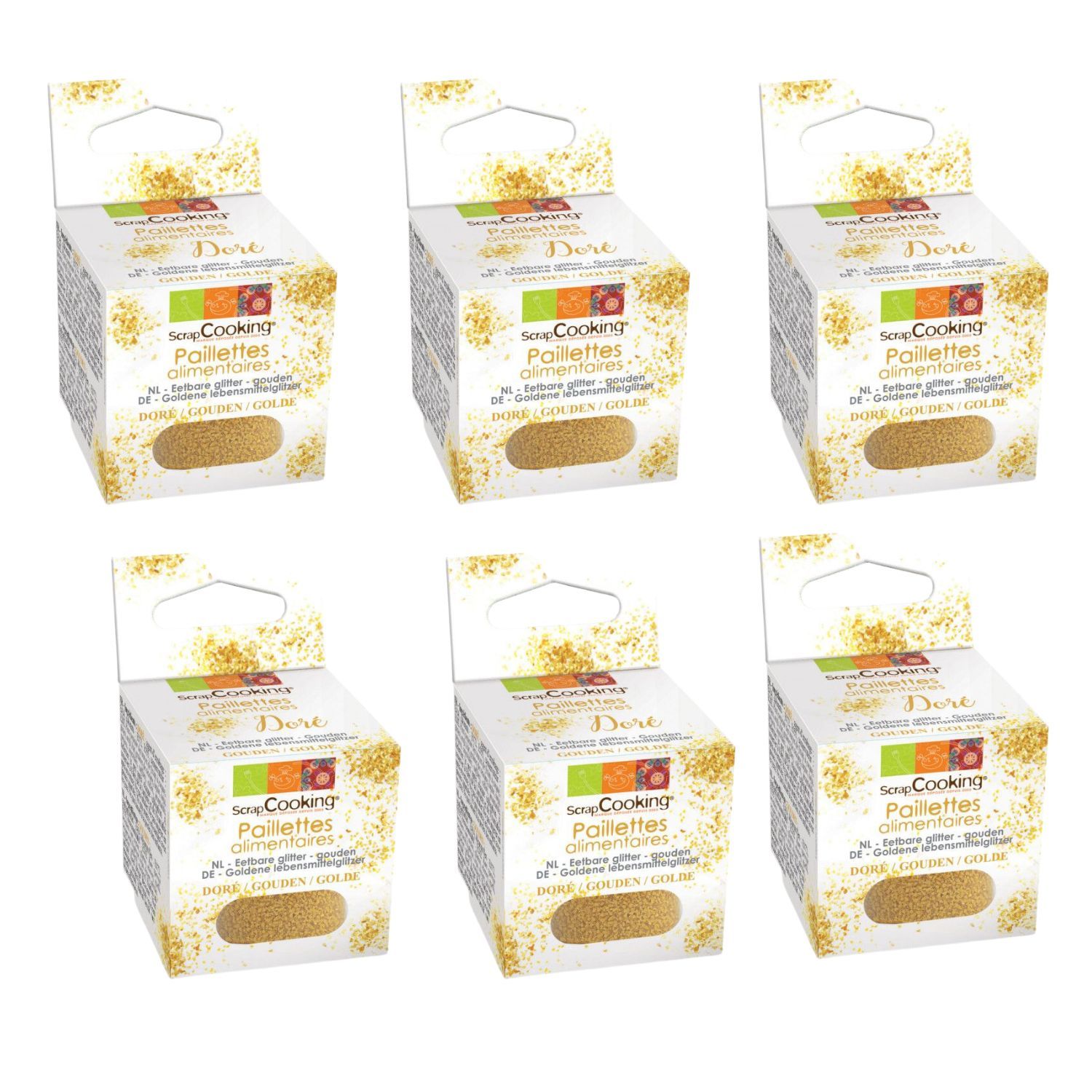Paillettes alimentaires dorées 30 g Scrapcooking - Mathon