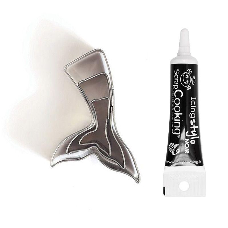 3 mini emporte-pièces inox Sirènes + Stylo de glaçage noir Youdoit - Mathon