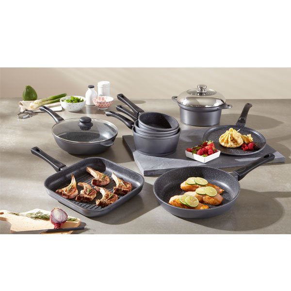 Cocotte rectangulaire revêtement Dur comme la pierre et couvercle en verre 32 cm Mathon - Mathon - 3