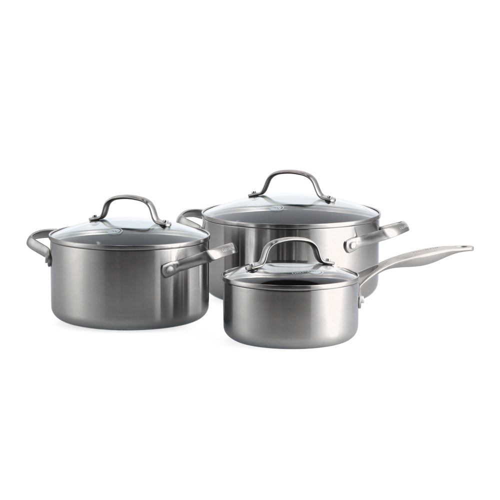 Série de 3 pièces Geneva : Casserole 16 cm + Faitout 20 et 24cm Greenpan - Mathon - 1