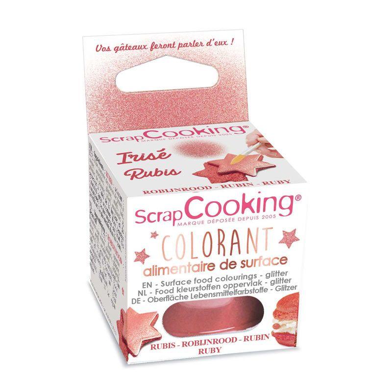 Colorant alimentaire de surface en poudre - Rubis - 5 g Scrapcooking - Mathon