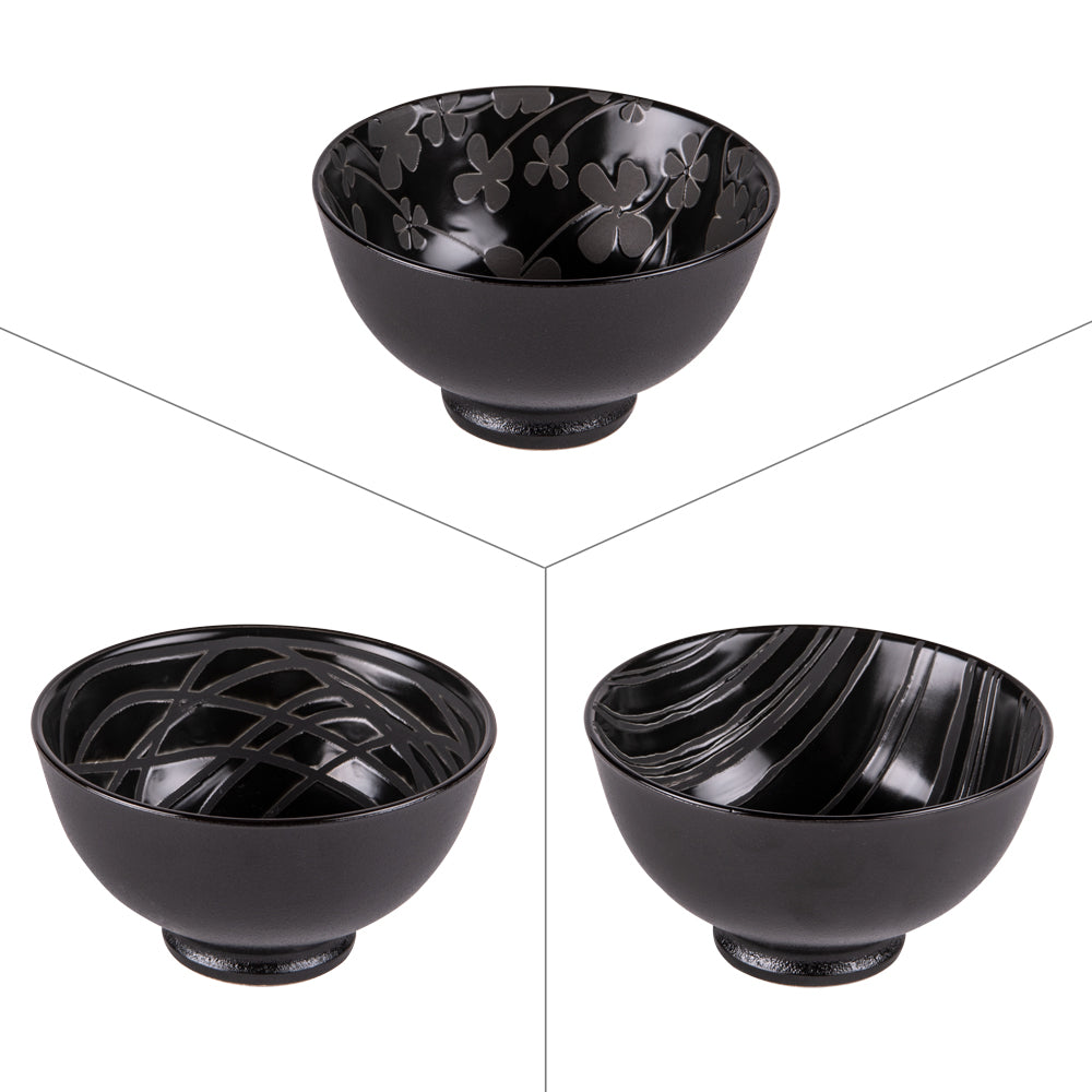 Coupelle Lava assortie 11,5 cm noire (lot de 3) Table passion - Mathon