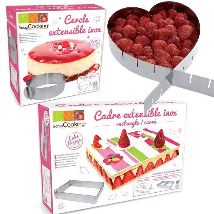 3 cadres pâtisserie extensibles - cœur, cercle & rectangle Youdoit - Mathon