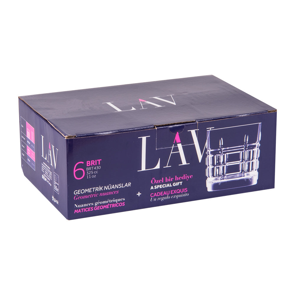 Boîte de 6 gobelets bas whisky Brit 32,5cl LAV - Mathon - 2