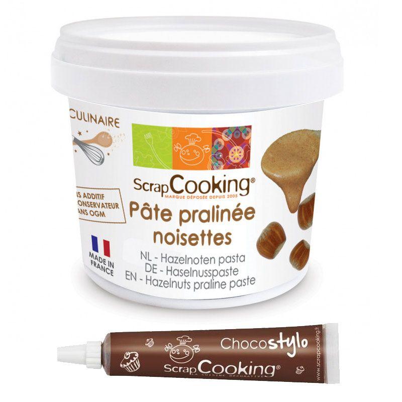 Pâte de noisettes 200 g + 1 Stylo chocolat Scrapcooking - Mathon