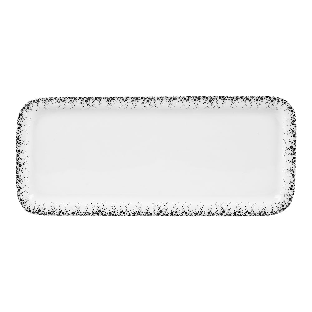 Plat à cake Boréalis gris 37 cm Table passion - Mathon - 1