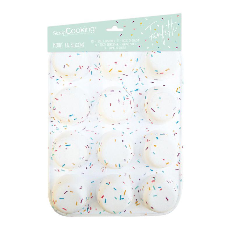 Moule silicone 12 muffins - Funfetti Scrapcooking - Mathon