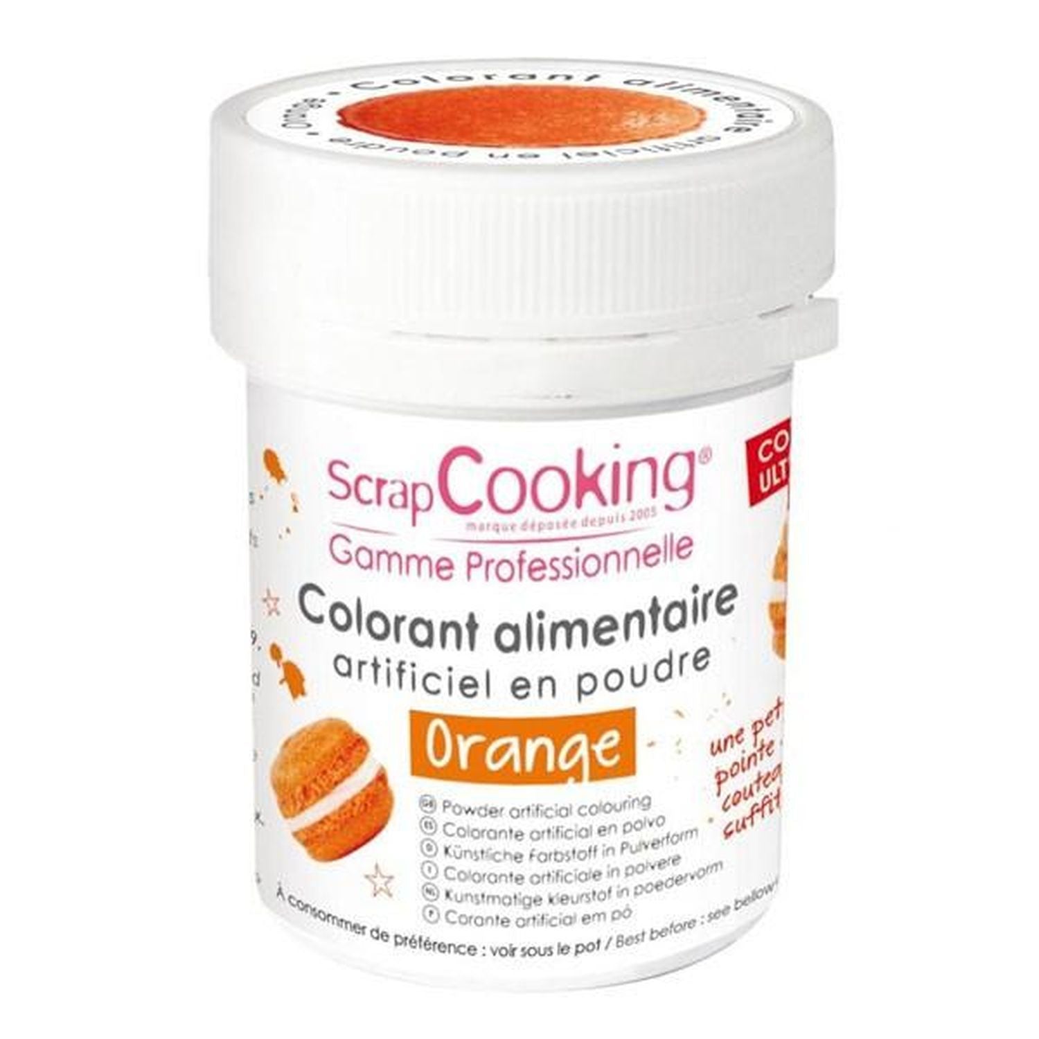 Colorant alimentaire en poudre 10 g - orange Scrapcooking - Mathon