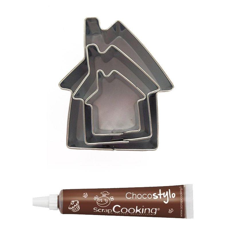 Stylo chocolat + 3 mini emporte-pièces inox Maisons Youdoit - Mathon