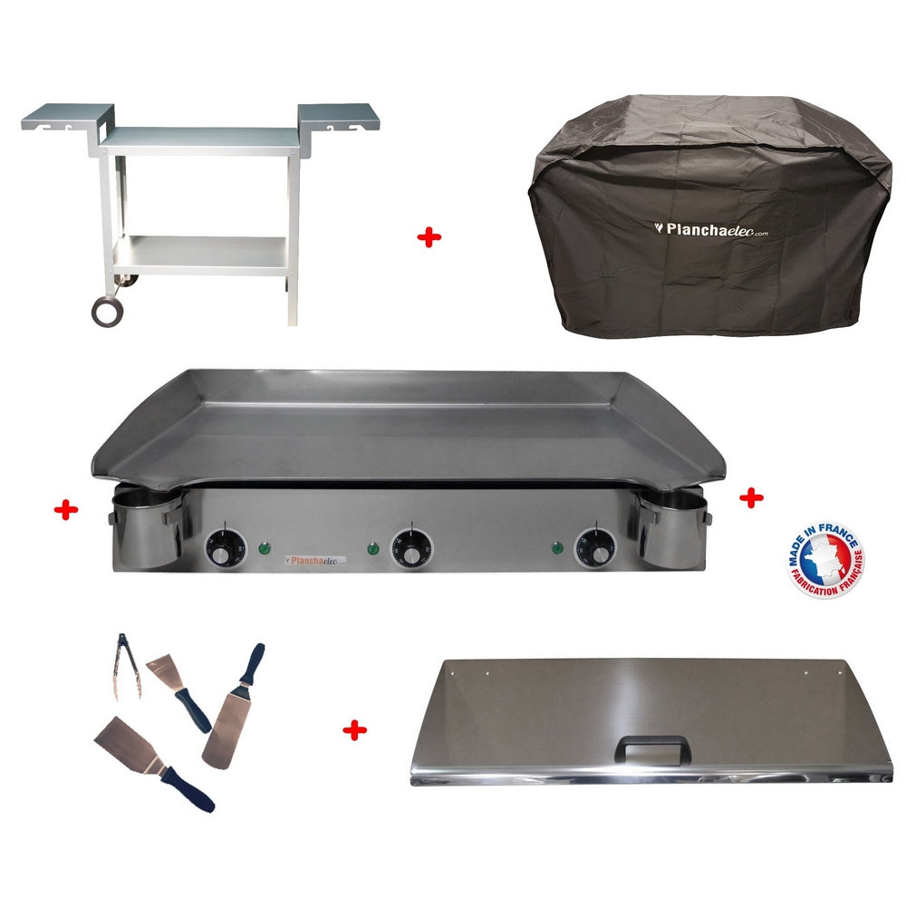 Pack plancha électrique  Lux 830 Inox - Chariot Odéon 831 Planchaelec - Mathon - 1