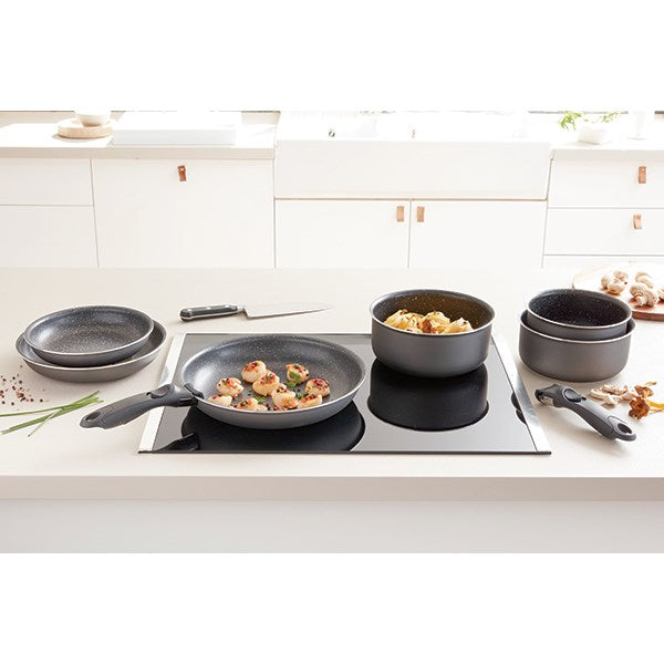 Set 3 poêles anti-adhésives Effet Pierre et manche amovible Mathon - Mathon - 5