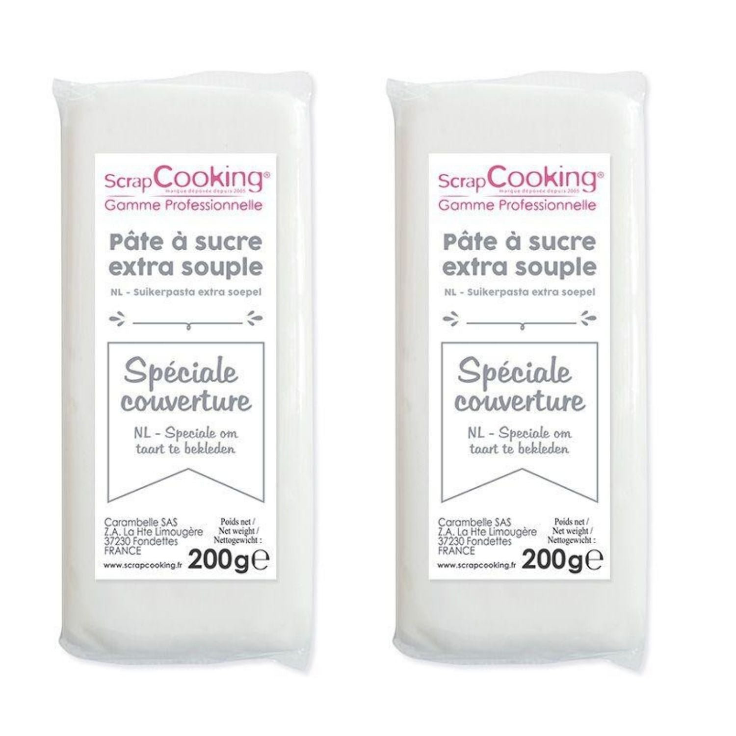 Pâte à sucre de couverture blanche 400 g Scrapcooking - Mathon