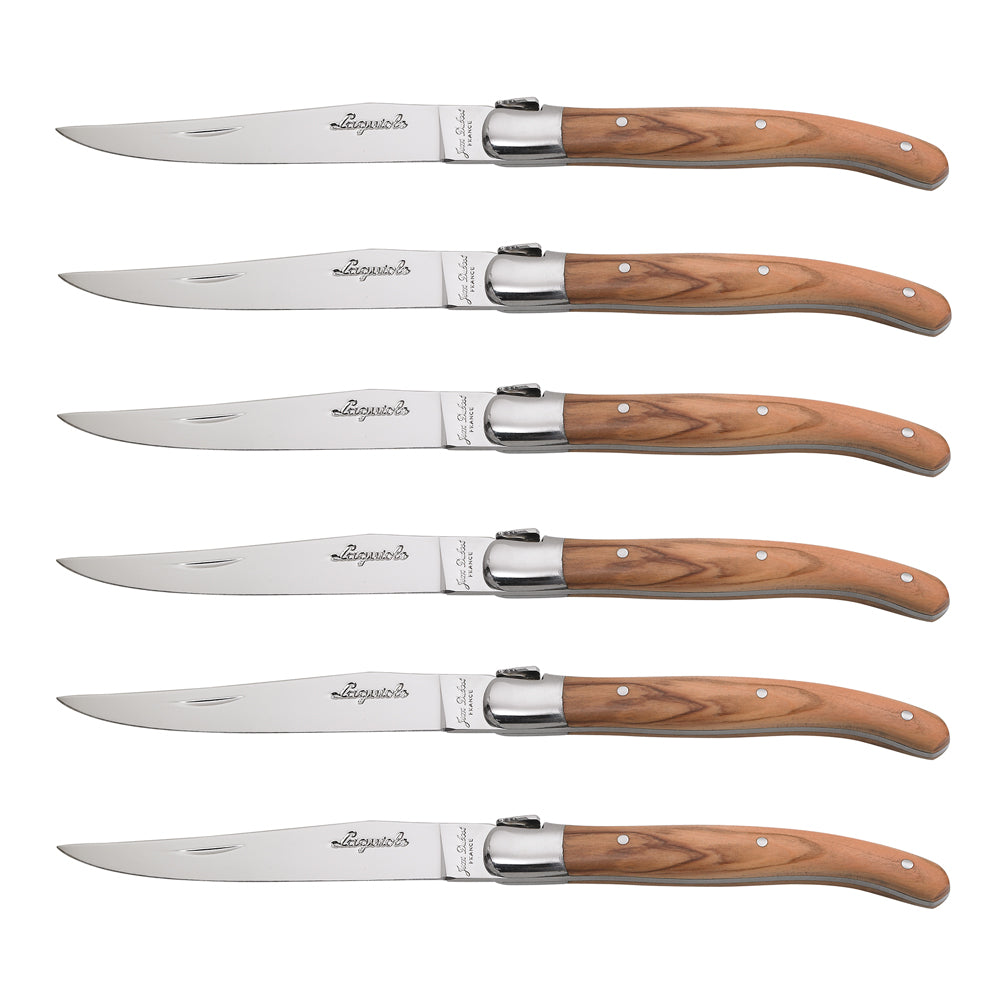 Coffret 6 couteaux laguiole bois olivier Jean Dubost - Mathon - 1