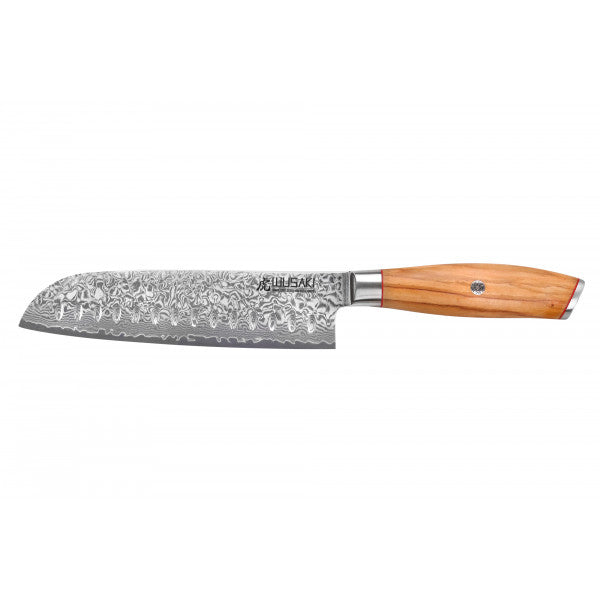 Couteau modèle santoku Wusaki Fujiko 18cm manche en olivier Wusaki - Mathon - 1