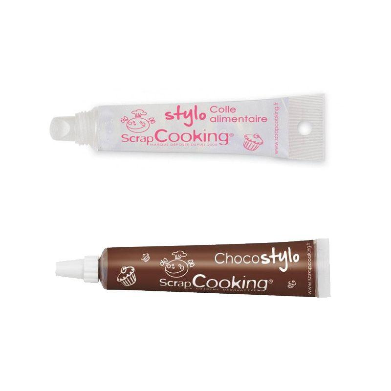 Colle alimentaire en tube + Stylo chocolat Scrapcooking - Mathon