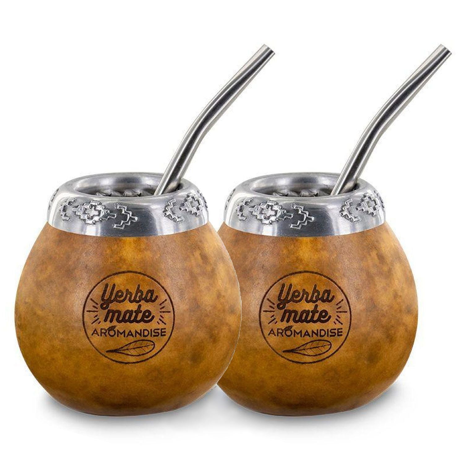 2 calebasses et bombillas pour maté Aromandise - Mathon