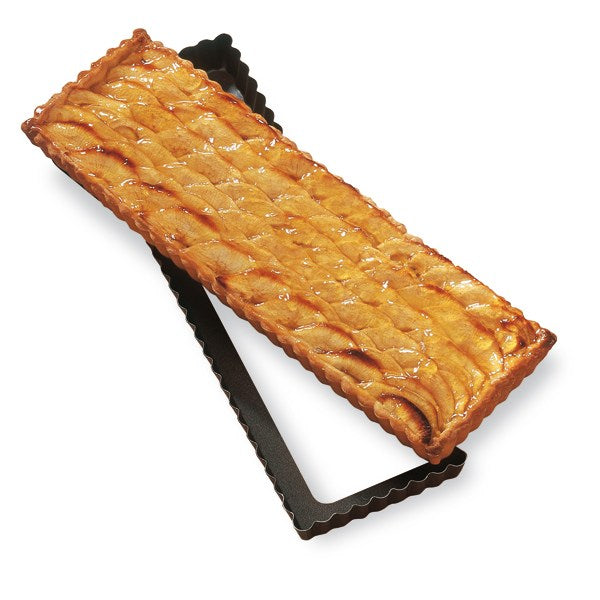 Moule à tarte amovible rectangle acier revêtu antiadhérent bords cannelés 36 cm Mathon - Mathon - 4