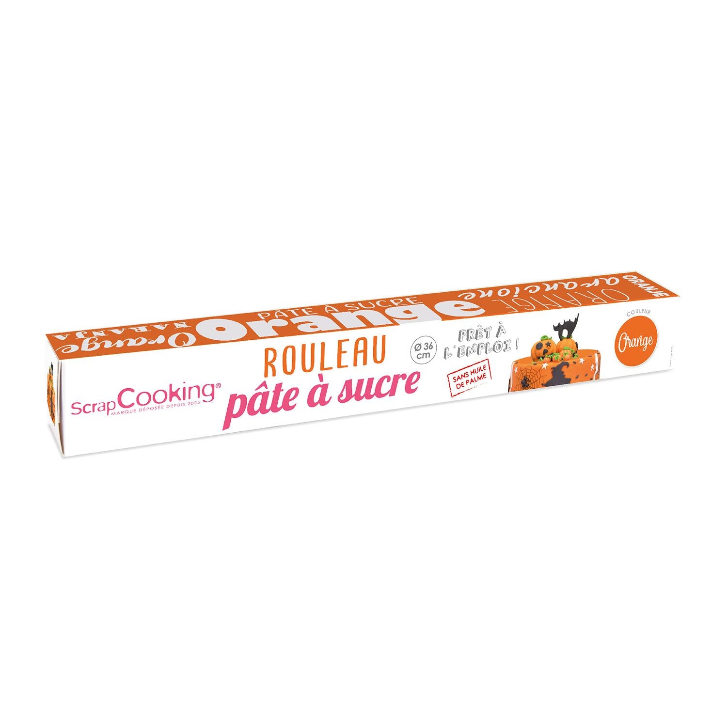 Pâte à sucre en rouleau orange Ø 36 cm - 430 g Scrapcooking - Mathon