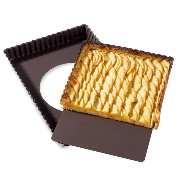 Moule à tarte amovible rectangle acier revêtu antiadhérent bords cannelés 30 cm Mathon - Mathon - 5