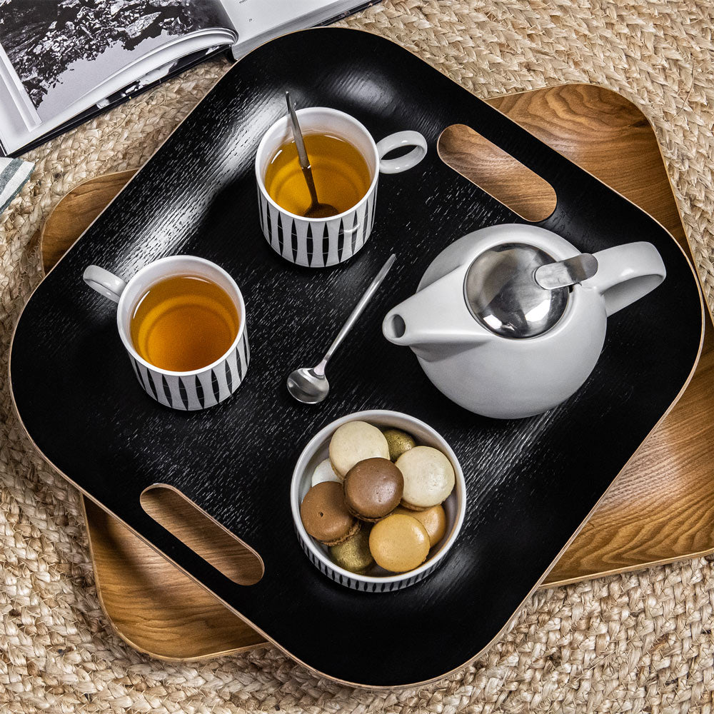 Plateau carré 39 cm noir Table passion - Mathon - 2