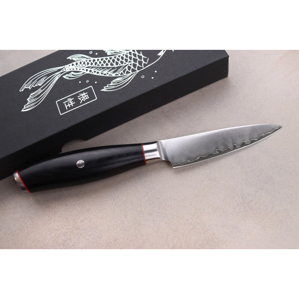 Couteau modèle office Wusaki Fujiko Black 9cm manche en pakka Wusaki - Mathon - 5