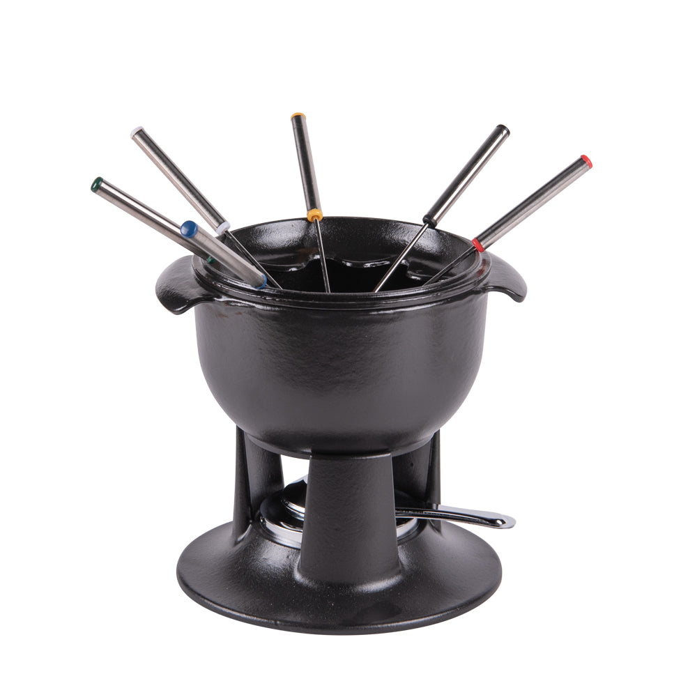 Service à fondue tulipe noir 21 cm Chasseur - Mathon