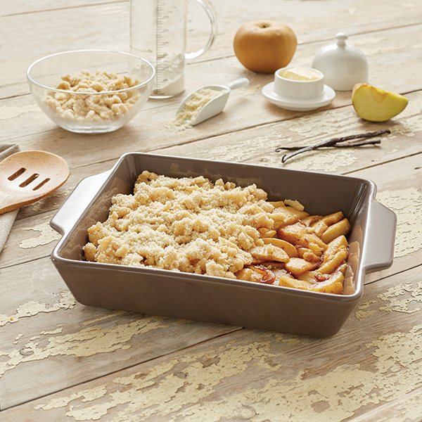 Plat à four rectangulaire en céramique taupe 19,5 x 22,5 cm Mathon - Mathon - 1