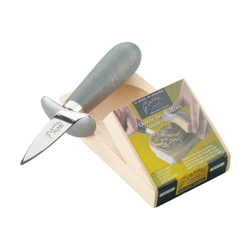Couteau à huître en bois teinté avec cale Jean Dubost - Mathon - 1