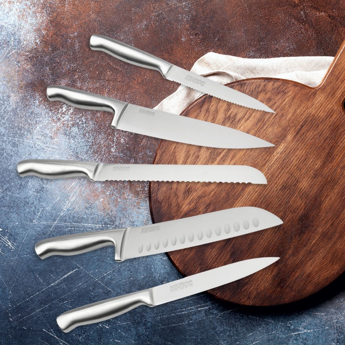 Ensemble de 5 couteaux de cuisine professionnels en inox Star