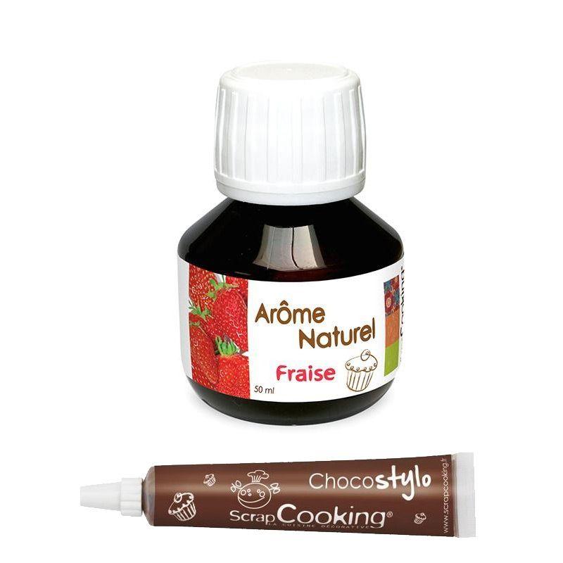 Arôme alimentaire naturel fraise 50 ml + Stylo chocolat Scrapcooking - Mathon