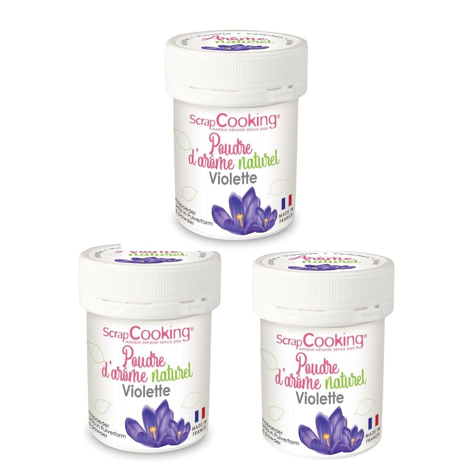 Arôme alimentaire naturel en poudre 45 g - violette Scrapcooking - Mathon