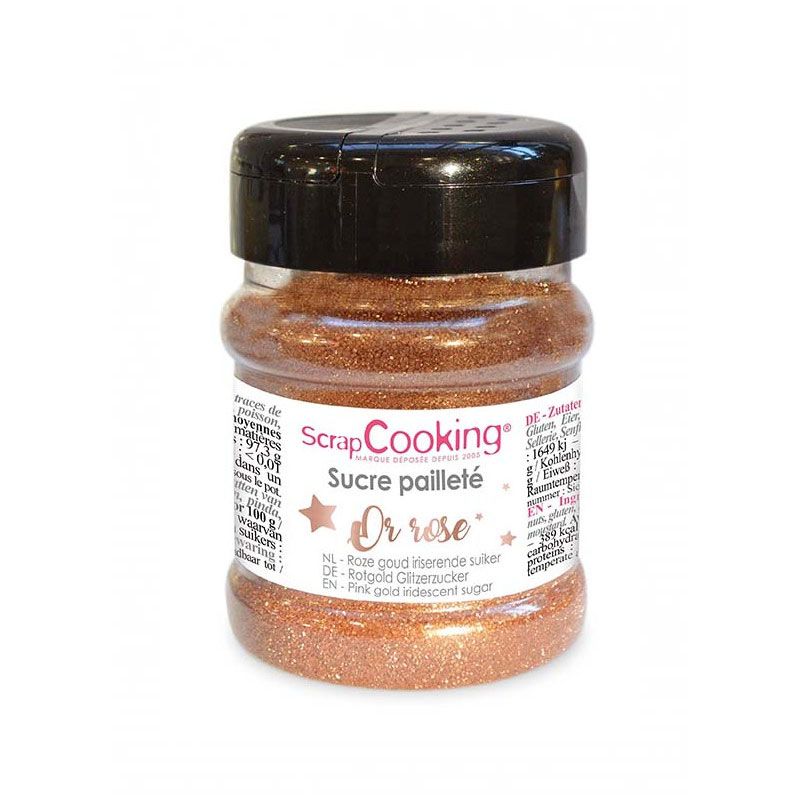Sucre pailleté or rose 160 g Scrapcooking - Mathon